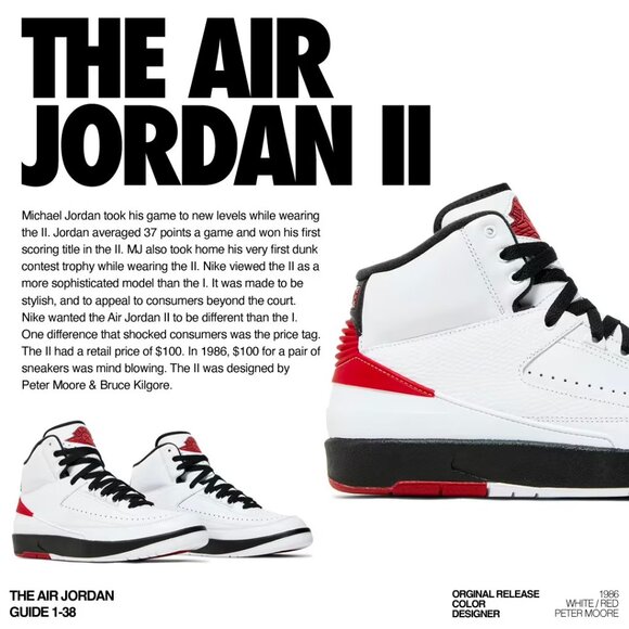 Air Jordan 2 Retro OG Chicago, Size: 6.5, Like New w/ Box - Picture 9 of 12